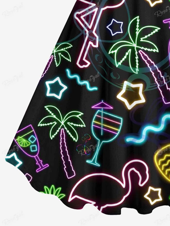 ROSE GAL Matchable Couples Hawaiian Men Shirt and Women Vintage Vintage Sleeveless Dress - Image 6