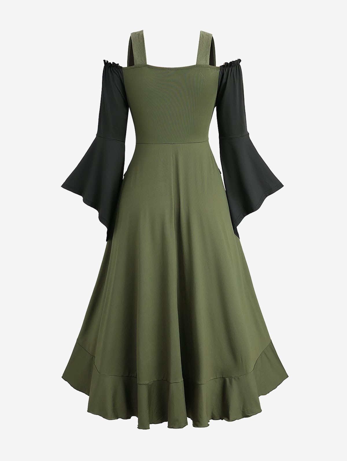 ROSE GAL Plus Size Renaissance Halloween Costume Medieval Irish Bell Sleeve Fairy Medieval Corset Dress for Women - Image 3