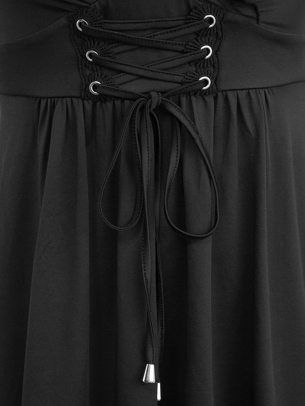 ROSE GAL Plus Size Romantic Goth Sleeveless Dress for Women Lace-up Layered Ruffle High Low Hem Maxi Flowy Tank Dress - Image 5