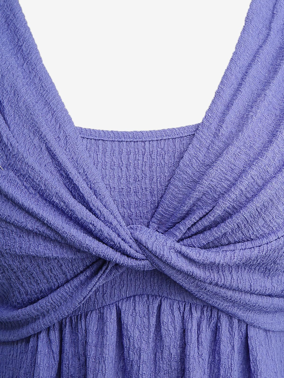 ROSE GAL Plus Size Women Flutter Sleeve Flowy Tops Laser Cutout Twist Front Textured Crinkly Short Sleeve Summer T-Shirt - Image 3