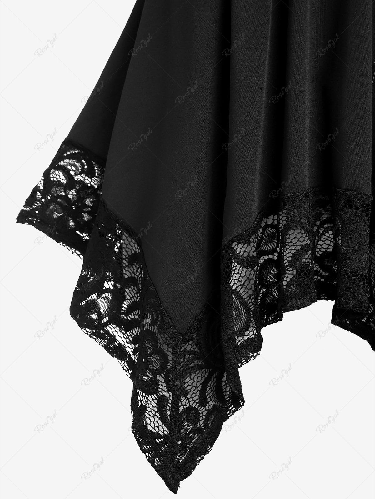 ROSE GAL Plus Size Women Heart Ring Buckled Casual Summer Flowy Lace Handkerchief Hem Tank Top - Image 4