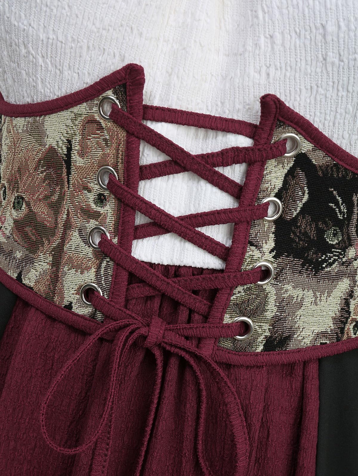 ROSE GAL Plus Size Women Victorian Renaissance Costume Color Block Medieval Corset Dress Ren Faire Costume - Image 4