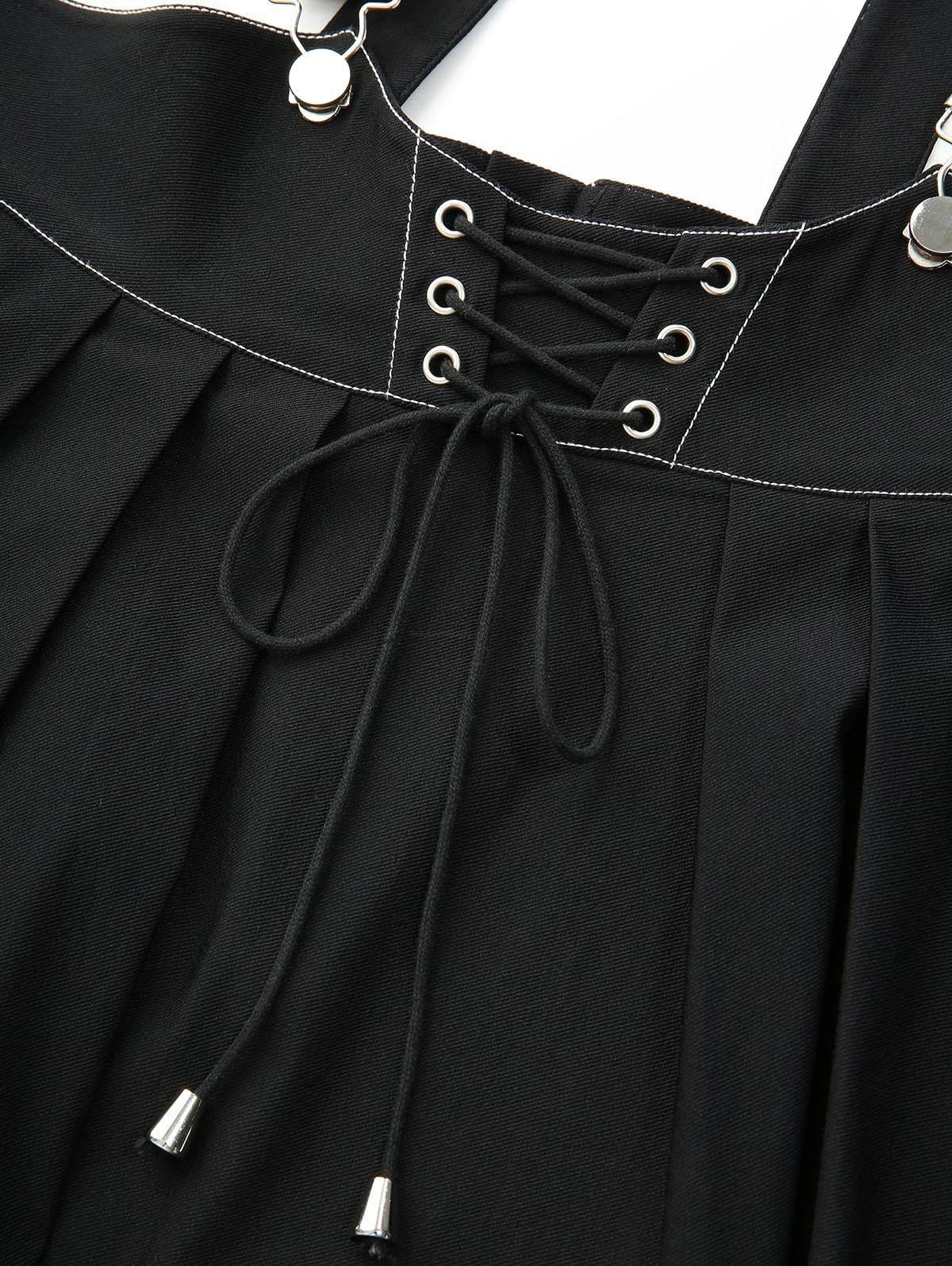 ROSE GAL Plus Size Womens Casual Suspender Skirt Back Zipper Lace-up Topstitching Skirt - Image 4