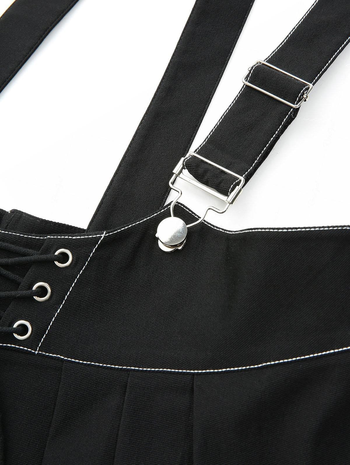 ROSE GAL Plus Size Womens Casual Suspender Skirt Back Zipper Lace-up Topstitching Skirt - Image 6