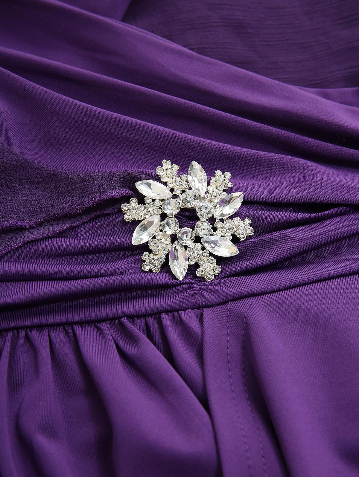 ROSE GAL Plus Size Womens Flowy Wedding Guest Cape Dress with Chiffon Overlay Elegant Shawl Neck Dress - Image 4