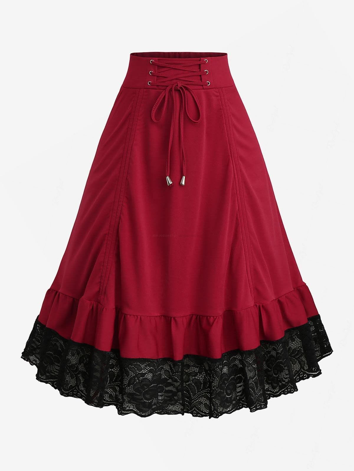 ROSE GAL Plus Size Womens Goth Steampunk High Low Skirt - Image 3