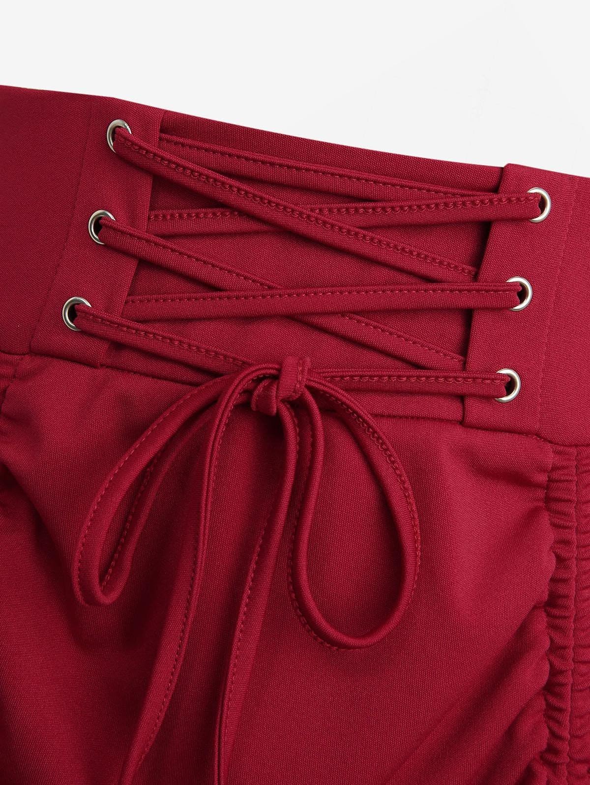 ROSE GAL Plus Size Womens Goth Steampunk High Low Skirt - Image 5