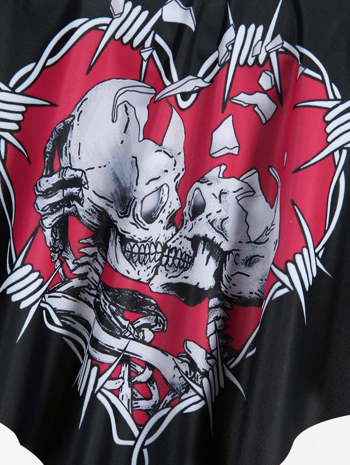 ROSE GAL Plus Size Womens Gothic Two Piece Tankini Swimsuts Skulls Tankini Set - Image 4