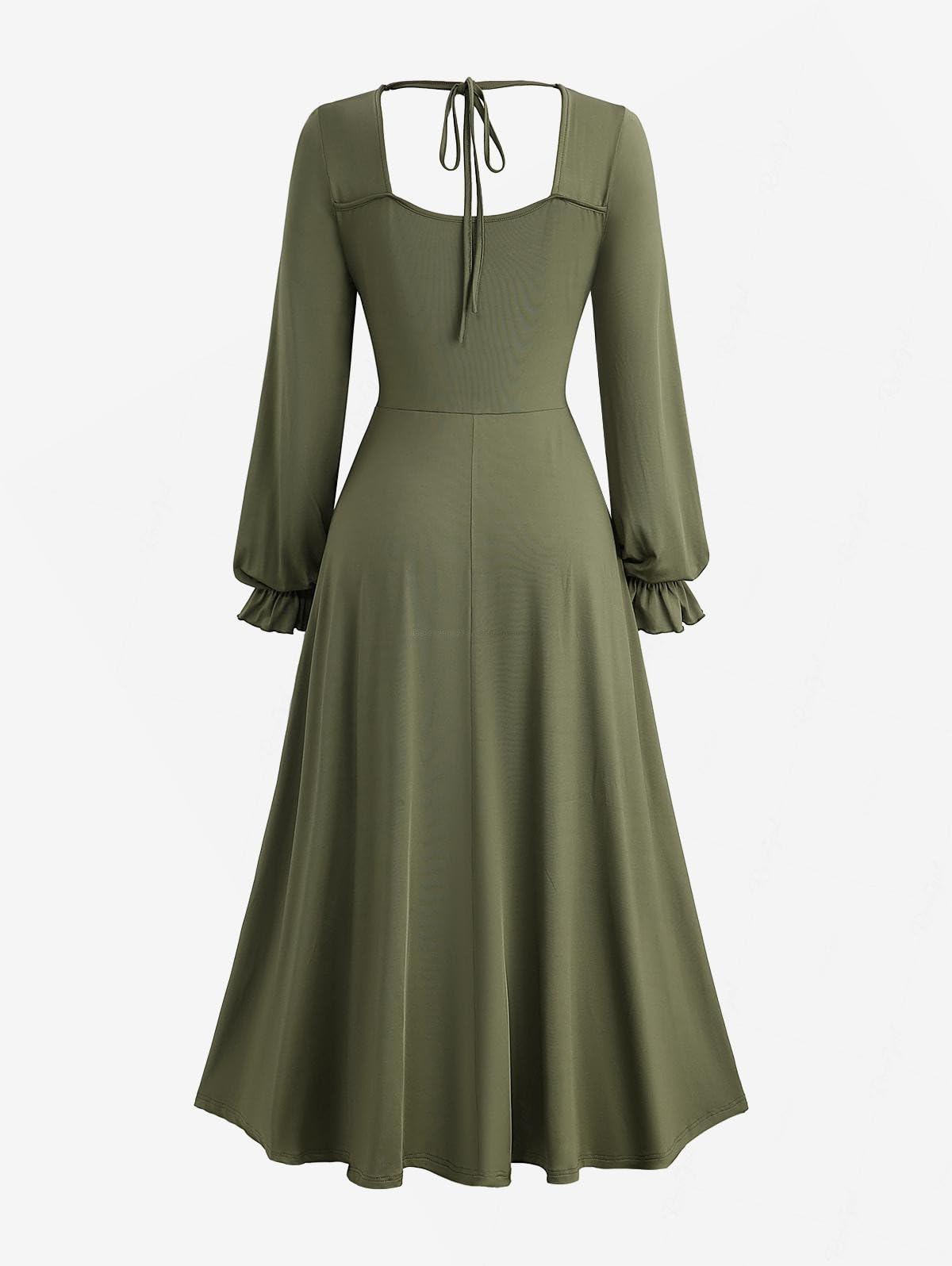 ROSE GAL Plus Size Womens Renaissance Medieval Fairy Square Neck Flowy Cottagecore Corset Peasant Costume Dress - Image 4