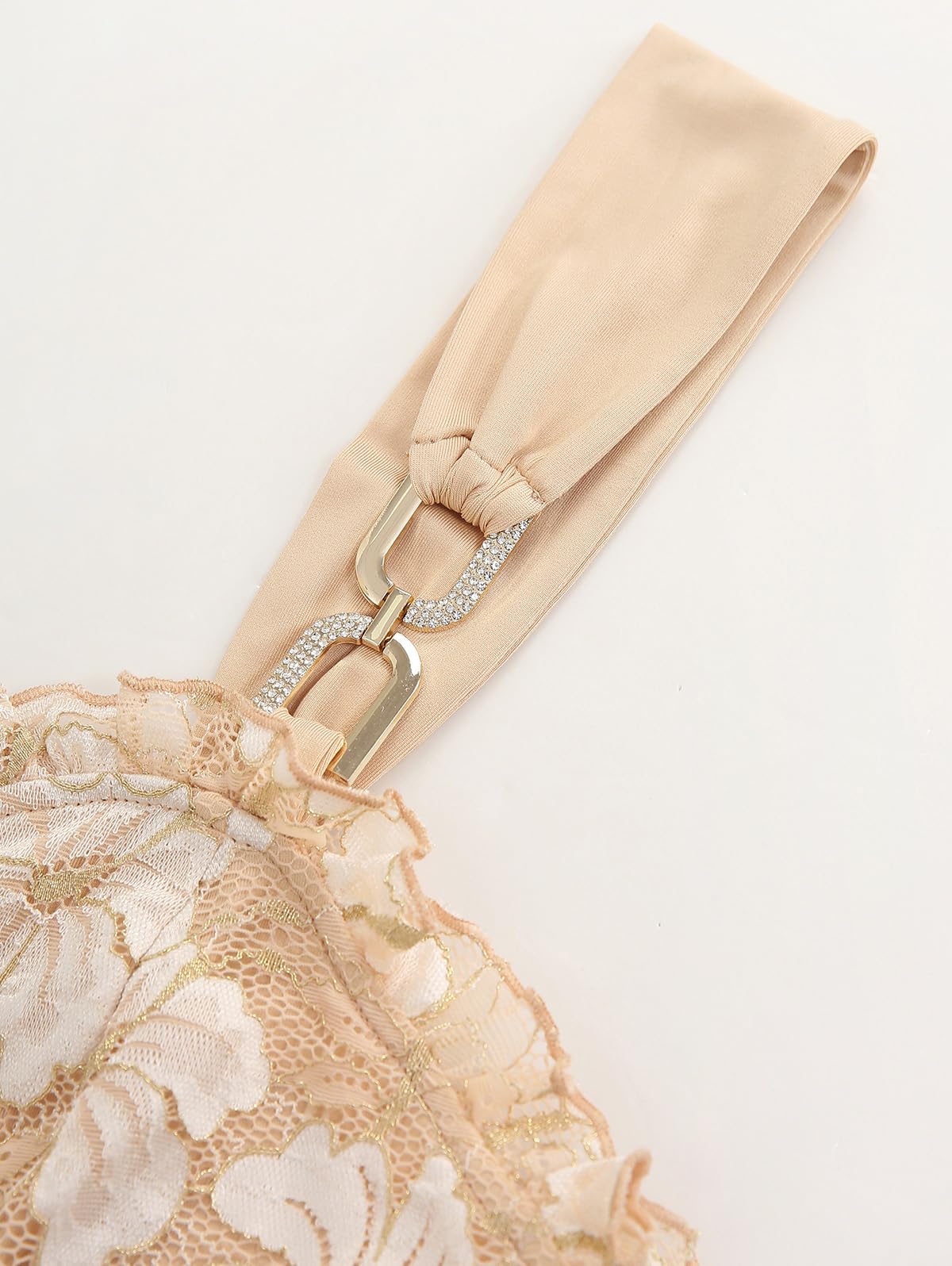 ROSE GAL Rosegal Women Plus Size Elegant Summer Babydoll Tank Top Floral Lace Overlay Peplum Hem Surplice Tank Top - Image 4