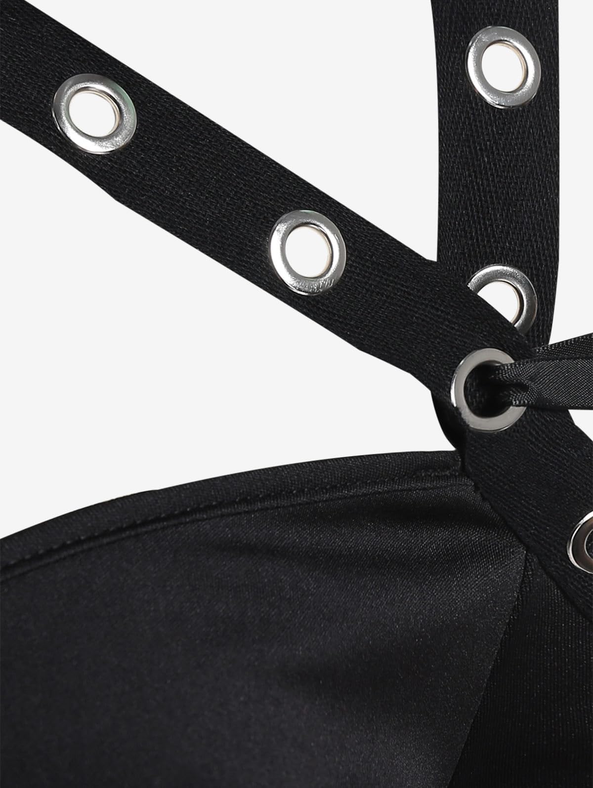 ROSE GAL Rosegal Womens Plus Size Gothic Choker Lace-up Grommets Cutout Handkerchief Hem Cold Shoulder Long Sleeve Tunic Top - Image 6