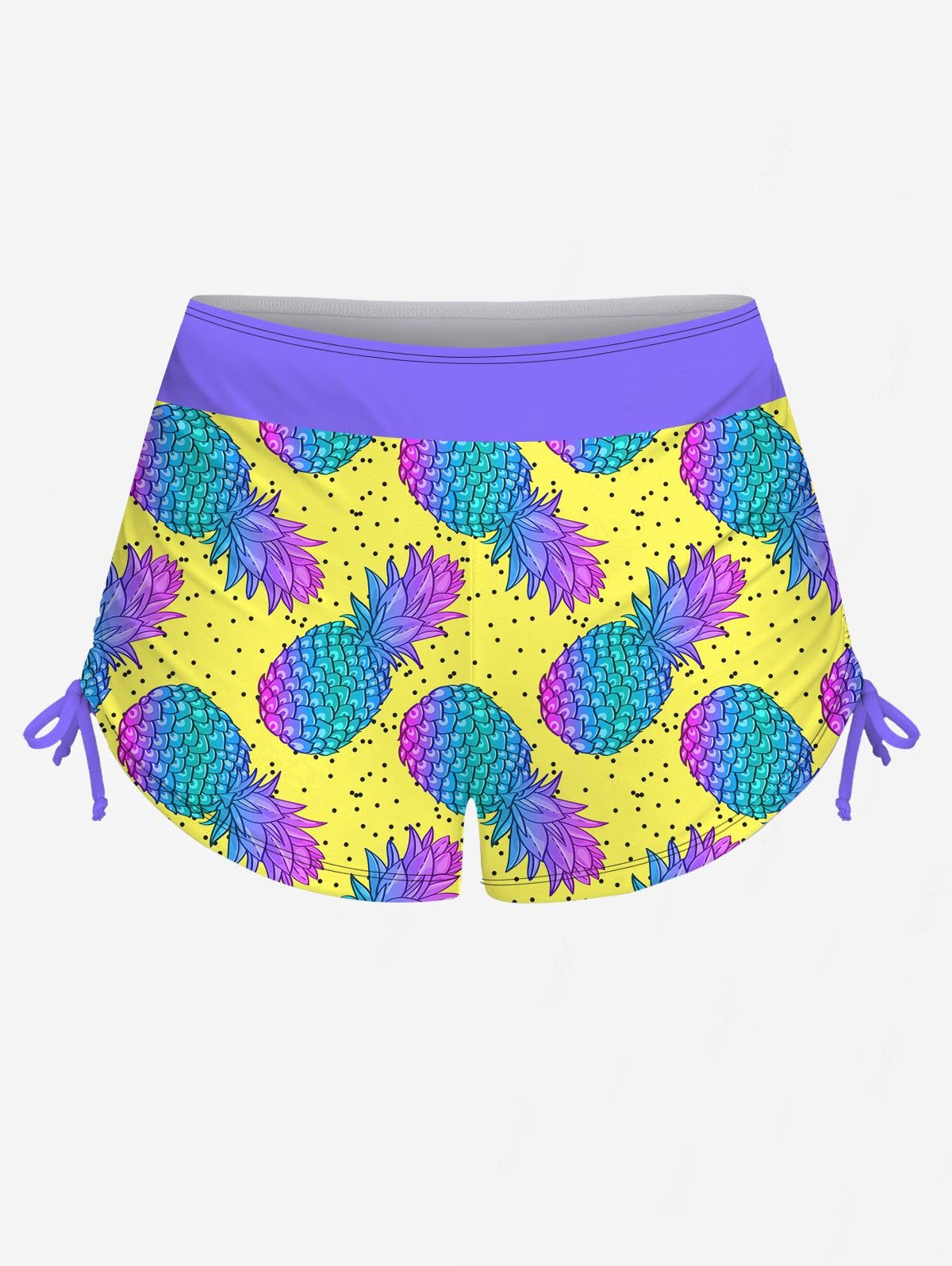 ROSE GAL Women Plus Size Hawaii Two Piece Tankini Swimsuit Set Tropic Fruits Pineapple Halter Boyleg Swimsuits - Image 3