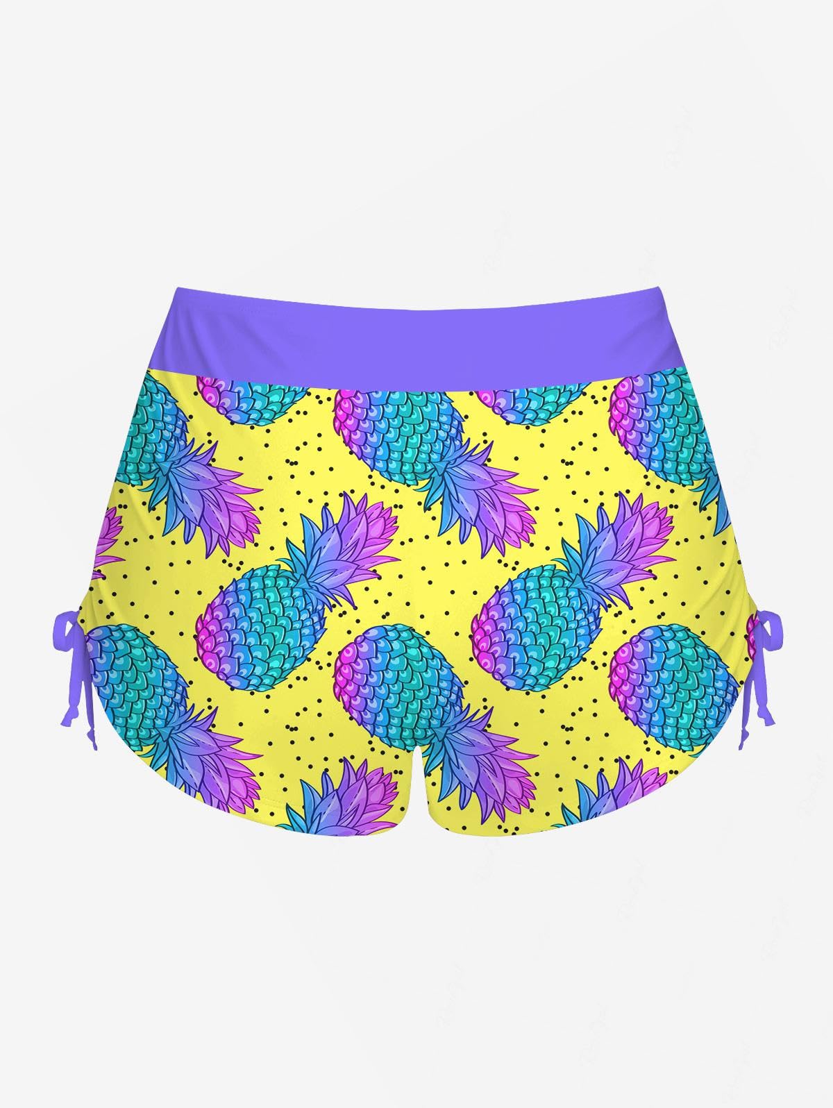 ROSE GAL Women Plus Size Hawaii Two Piece Tankini Swimsuit Set Tropic Fruits Pineapple Halter Boyleg Swimsuits - Image 4