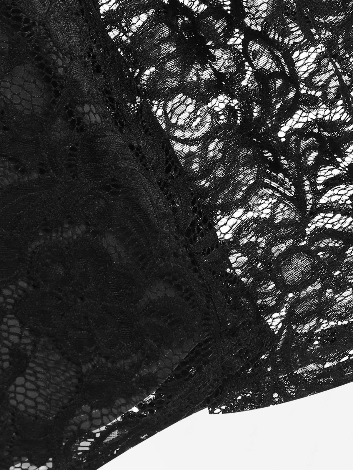 ROSE GAL Women Plus Size Lace-up Gothic Witch Halloween Costume Bell Sleeves T-Shirt - Image 5