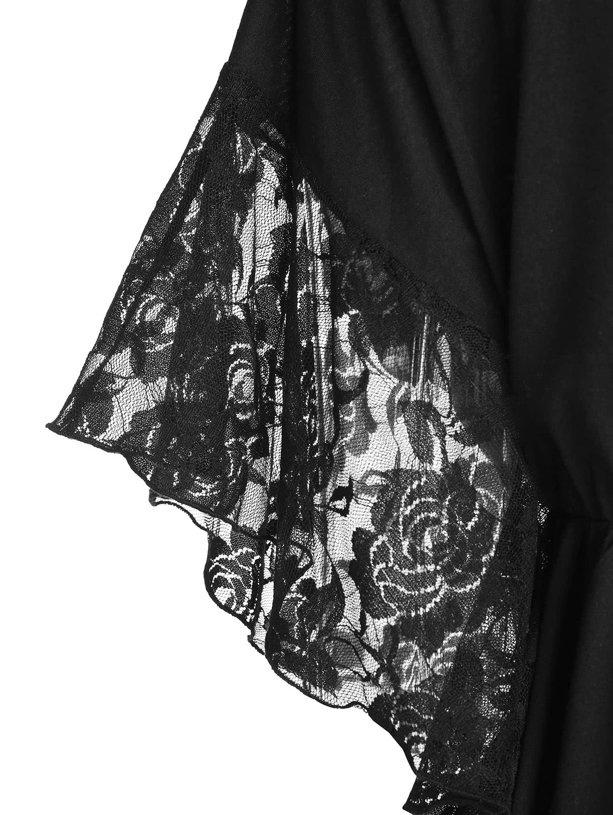 ROSE GAL Women's Plus Size Flower Lace Butterfly Sleeve T Shirt Curve Flower Lace Summer Casual Tunic - Image 5