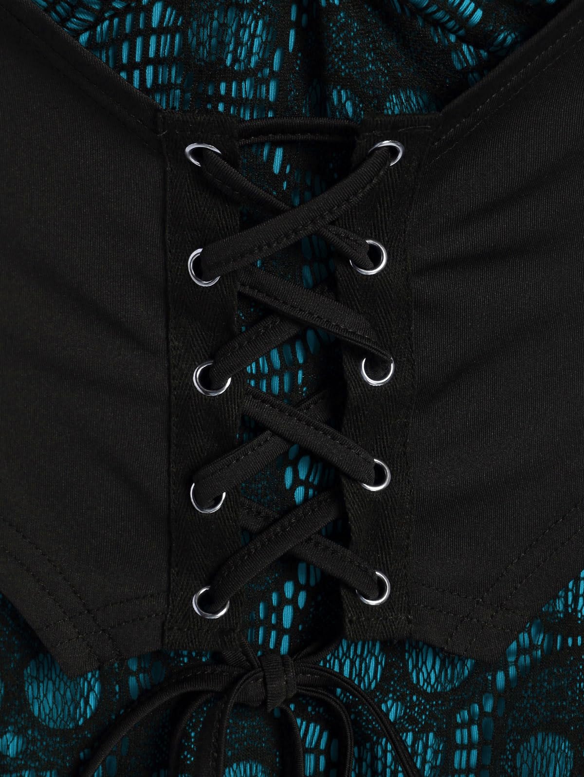 ROSE GAL Womens Plus Size Gothic Bell Sleeve Skull Lace Handkerchief Tee - Image 3