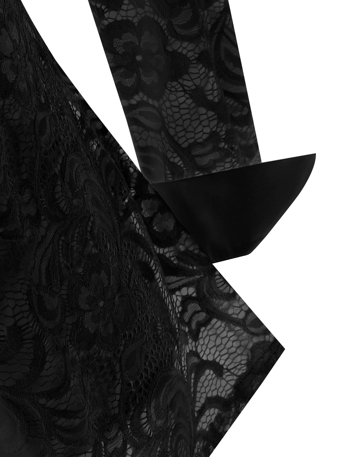 ROSE GAL Womens Plus Size Sheer Lace Button Front Long Sleeve Blouse and Cami Top Twinset - Image 5