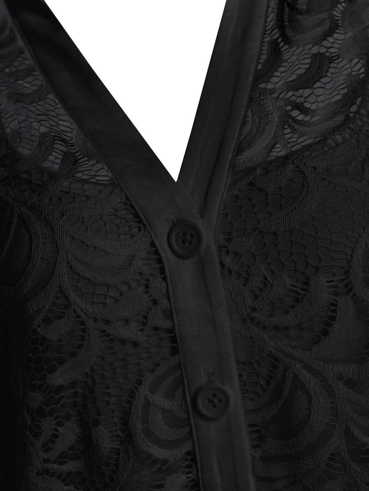 ROSE GAL Womens Plus Size Sheer Lace Button Front Long Sleeve Blouse and Cami Top Twinset - Image 6