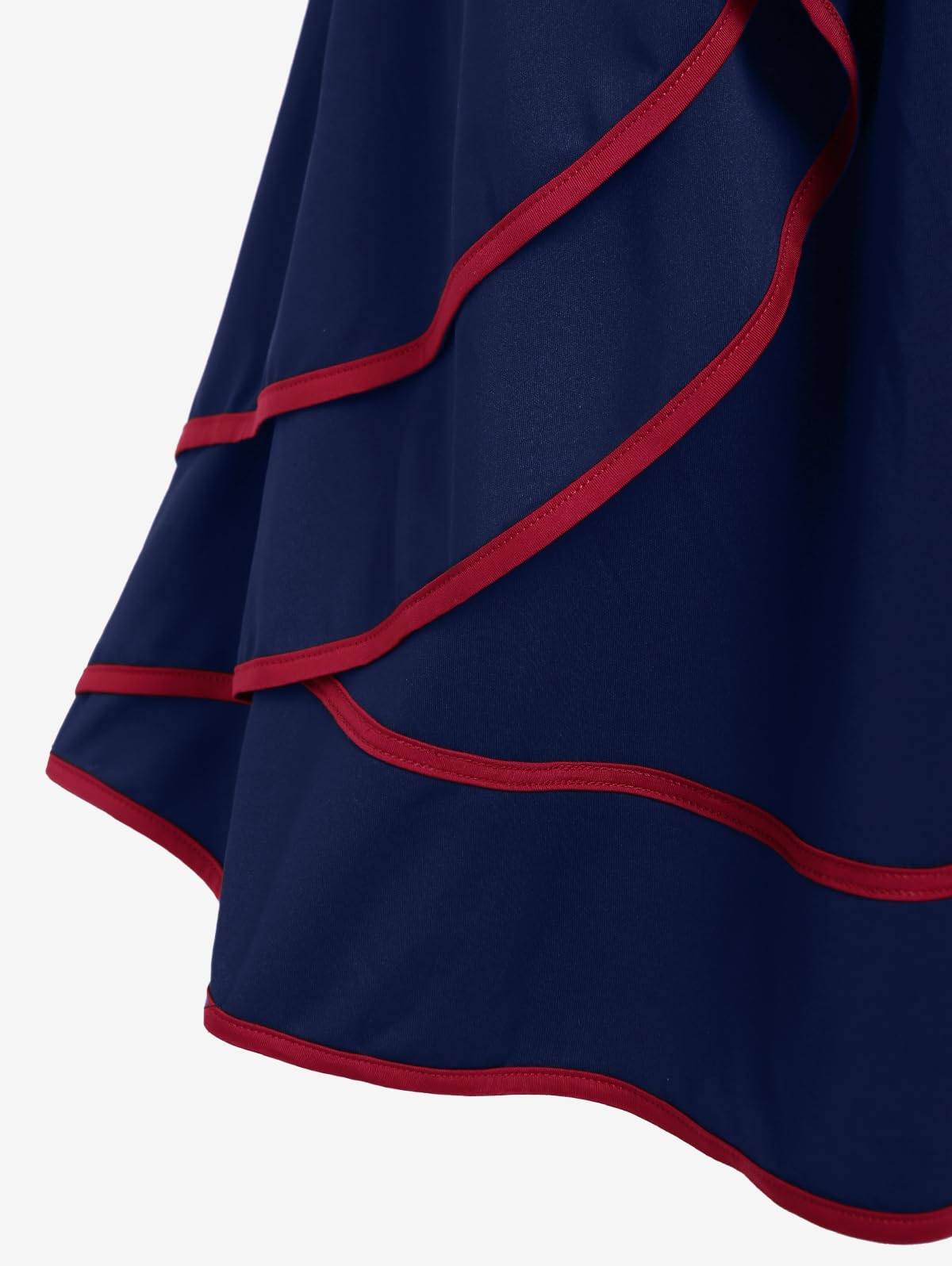 Rosegal Women's Plus Size Gothic Mini Skirt Contrast Tape Buckled Midi High Waist Elastic A-Line Skirt - Image 5