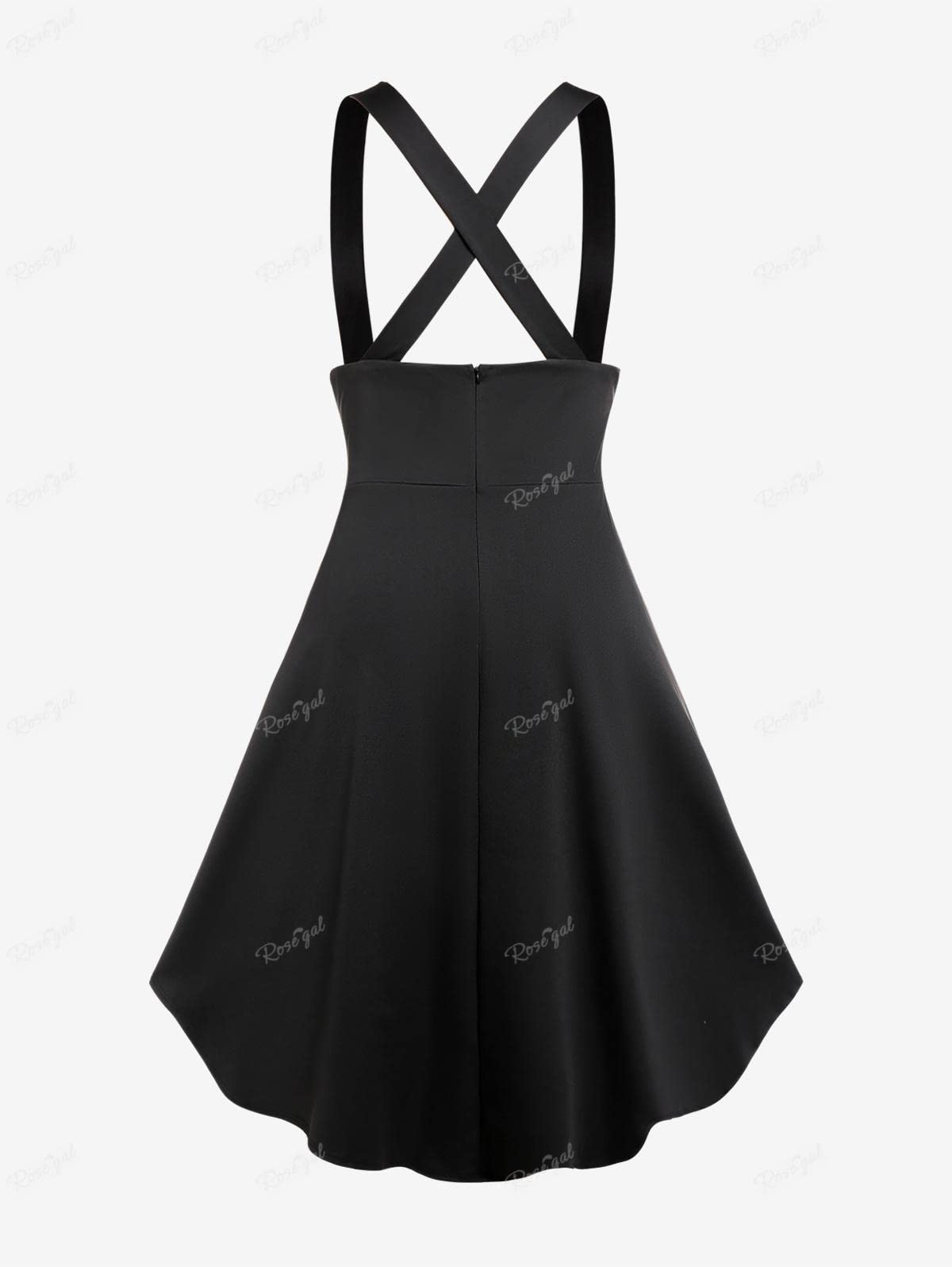 Rosegal Women's Plus Size Gothic Mini Skirt Plaid Zipper Mini A Line Skirt - Image 3