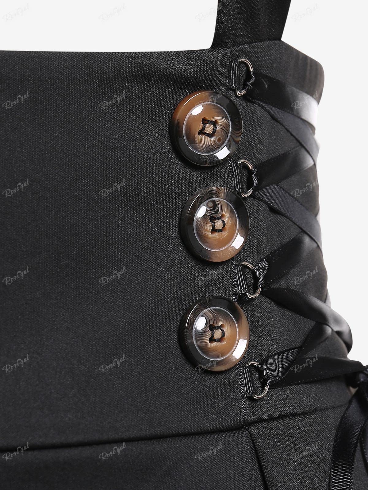 Rosegal Women's Plus Size Gothic Mini Skirt Plaid Zipper Mini A Line Skirt - Image 5